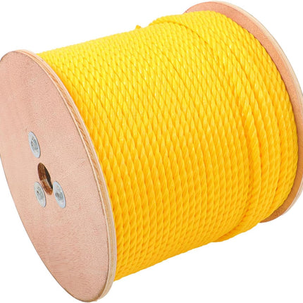 Findmall Orange Yellow 1/4in X 600ft 3 Stranded Braided Rope Heavy Duty Poly Ropes for DIY Projects, Commercial Use, Barrier Rope Breaking Strength 8500 pounds