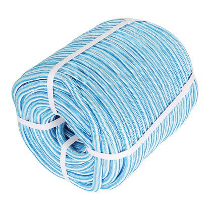 findmall 1/2 Inch 200 Feet 24 Strands Braided Rope Tree Felling Rope High Strength Polyester Rope for Swing Camping Bundling Blue White