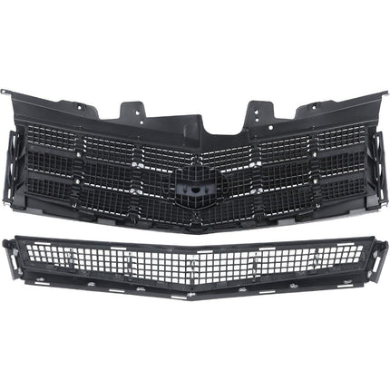 Findmall 2-Piece Black Front Upper and Lower Grille Set Replacement for CTS