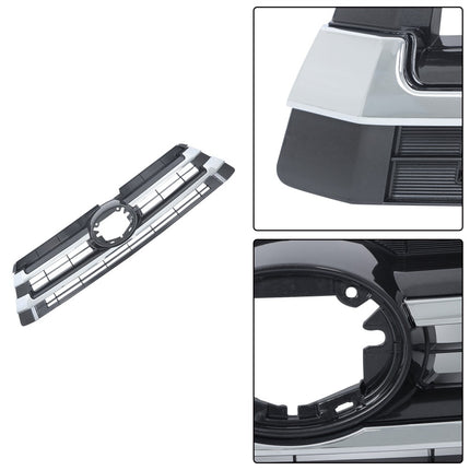 Findmall Front Upper Grille for 2017-2019 Toyota Highlander, Black and Silver