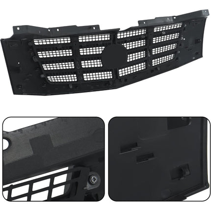 Findmall Glossy Black Front Upper Bumper Grille Replacement for Escalade, Escalade ESV and EXT 2007-2014 GM1200619 23190289