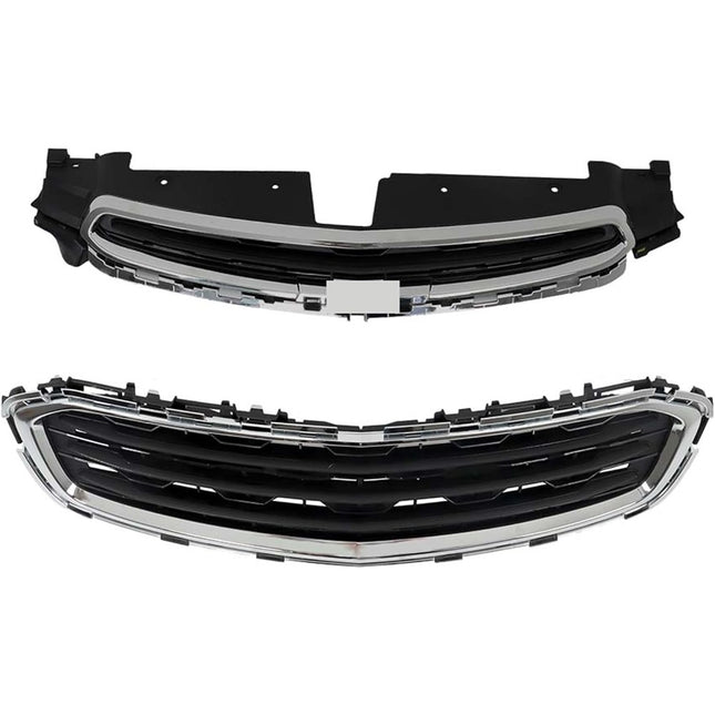 Findmall 2-Piece Chrome Front Upper and Lower Grille Set Replacement for Cruze 2015