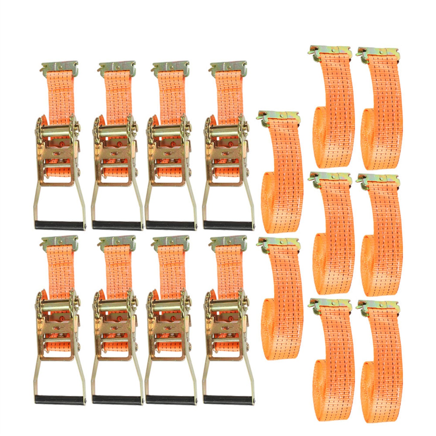 findmall 8Pcs 2" x 15 E-Track Ratchet Straps 4400Lbs Heavy Duty Tie-Down Straps