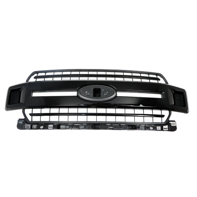Findmall Glossy Black Front Upper Radiator Grille with Base Rail Replacement for F-150 2018-2020 JL3Z8200AB