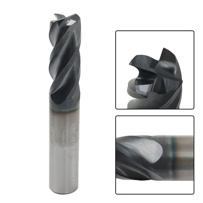 findmall Helix Speed End Mill 1/2 Diameter 4 Flute 0.03 Rounded 3 Length Fit for CNC Spiral Router Bit