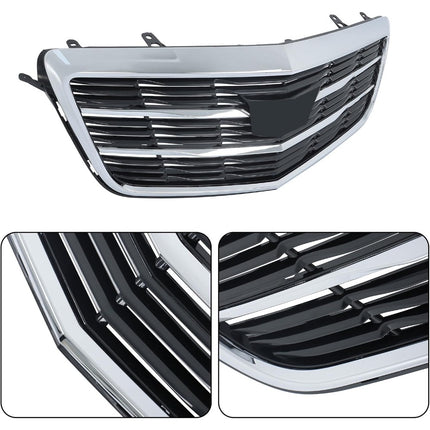 Findmall Chrome and Black Mesh Front Upper Bumper Grille Replacement for ATS 2016-2019