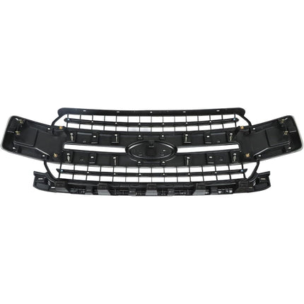 Findmall Front Bumper Hood Grille Upper Matte Black Mesh Replacement for F-150 2018-2020 JL3Z-8200-AB