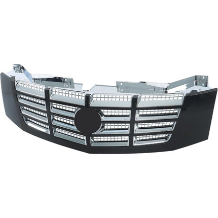Findmall 2-Piece Black and Chrome Front Grille and Hood Grille Molding Trim Kit Replacement for Escalade and Escalade ESV 2007-2014 23190290 15907252