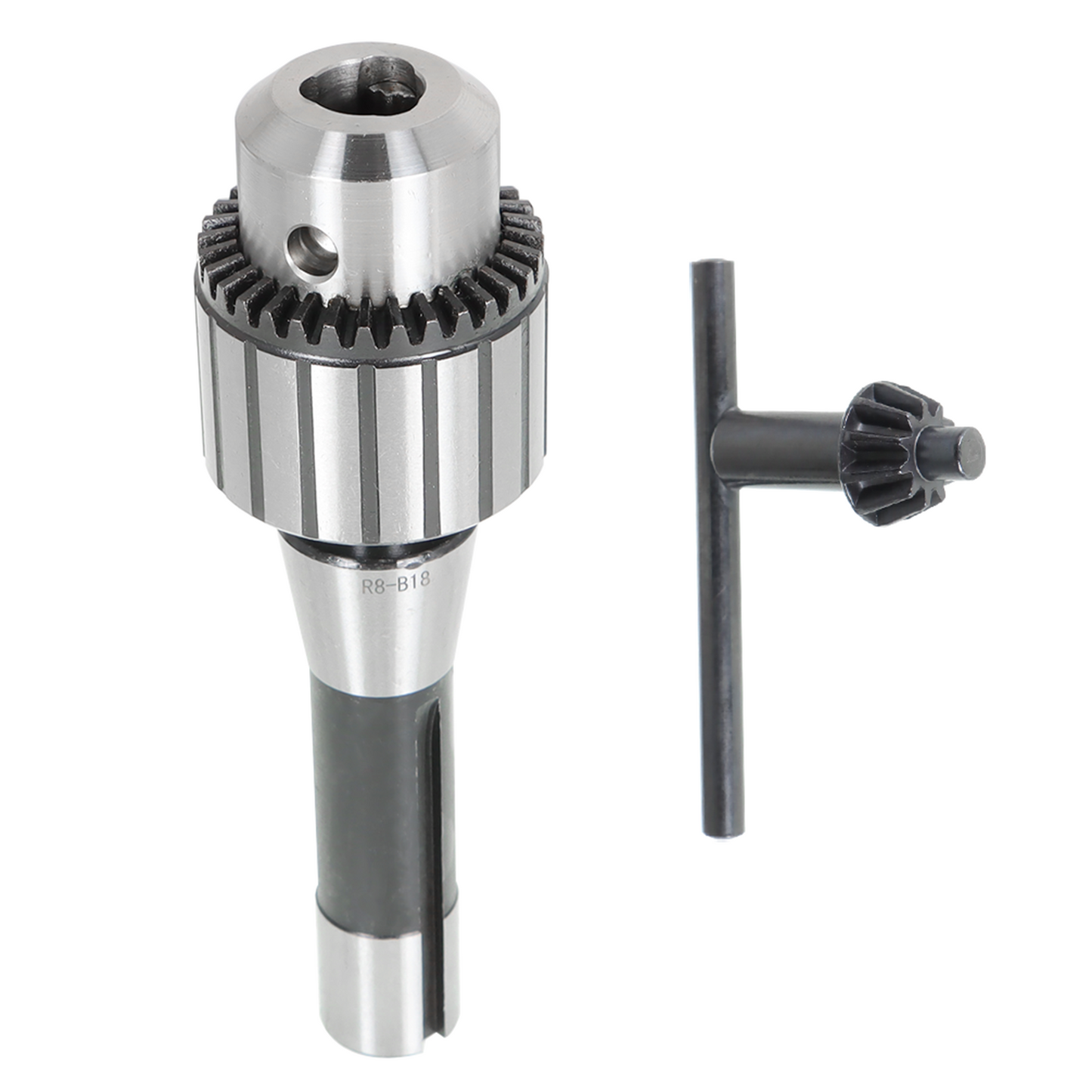 1/8" - 5/8" Drill Chuck, R8-B18 Super Heavy Duty Drill Press Chuck with K32 Chuck Key (3-16 MM)