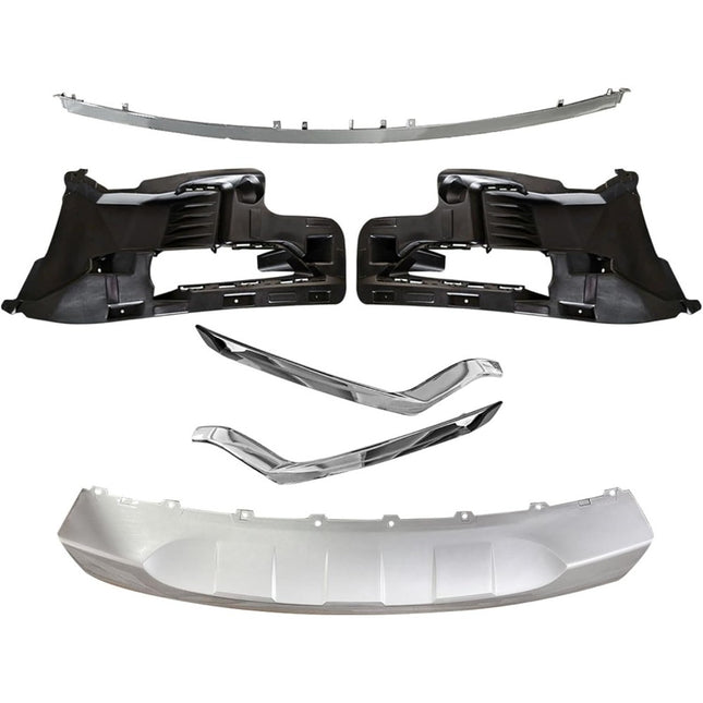 Findmall Front Lower Bumper Trim Molding Kit for 2018‑2019 Ford Explorer, Chrome Plastic