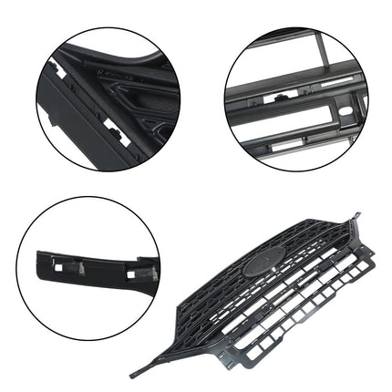 Findmall Matte Black Mesh Front Upper Radiator Grille with Chrome Finish Replacement for Explorer 2020-2022