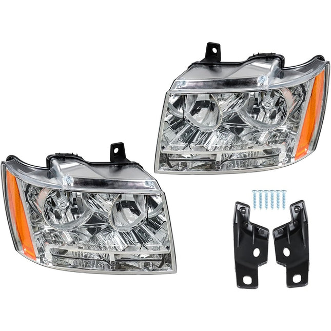 Findmall Headlight Assembly Replacement for Avalanche Tahoe Suburban Chrome