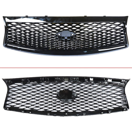 Findmall Front Mesh Grille for 2014-2017 Infiniti Q50, Painted Black