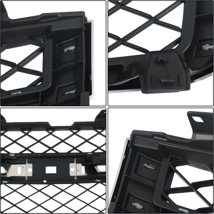 Findmall Black and Chrome Front Bumper Grille Replacement for Silverado 2500HD and 3500HD 2011-2014 20966058 GM1200639