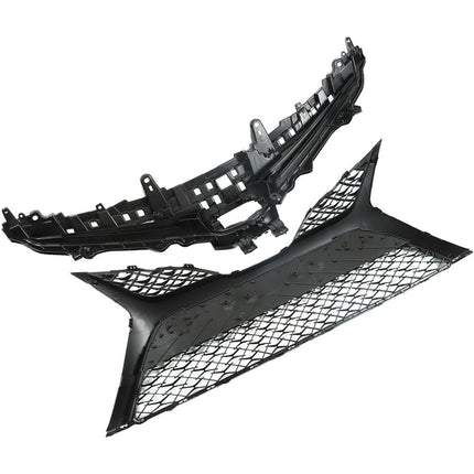 Findmall Front Upper and Lower Grille Set for 2018-2020 Toyota Camry SE XSE, Gloss Black, Without Sensor Holes