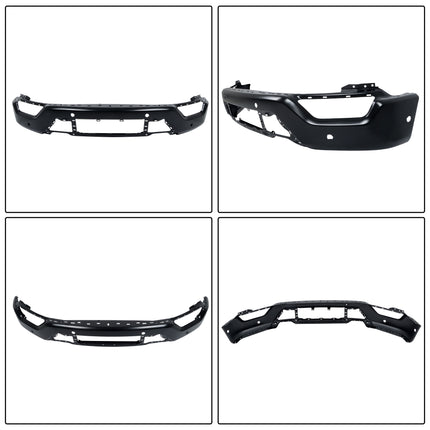 Findmall 5Pcs Black Front Bumper Face Bar Kit with Grille, License Plate Bracket & Grille Trim Panels for 2021‑2023 F150, Replacement with 6 Sensor Holes
