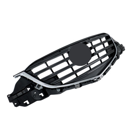 Findmall Front Upper Mesh Grille for 2015-2016 Mazda CX-5, Black with Gray Bar