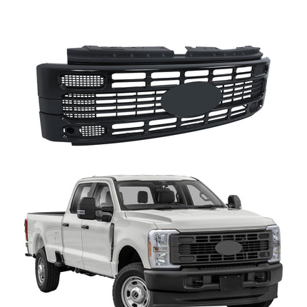Findmall Front Grille Upper Plastic Glossy Black Replacement for F250 XL XLT 2023-2024 PC3B8200AD