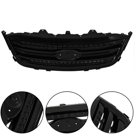 Findmall Front Bumper Grille Gloss Black Replacement for 2010 2011 2012 Taurus