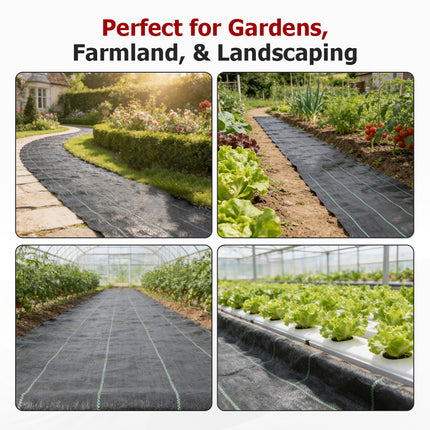 findmall Woven Weed Barrier Fabric Roll – Heavy Duty Polypropylene Landscape Ground Cover for Garden, Greenhouse & Flower Beds