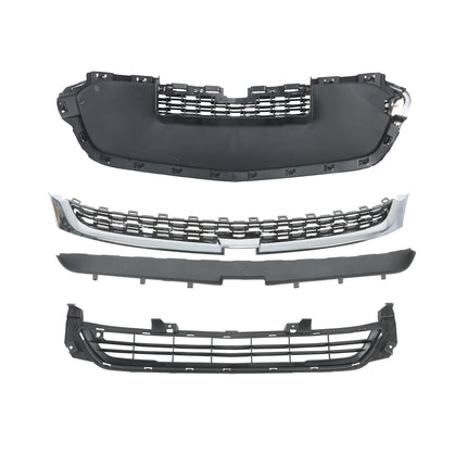 Findmall 3-Piece Black Front Grille Kit with Chrome Trim Replacement for Malibu 2014-2016 GM1036160