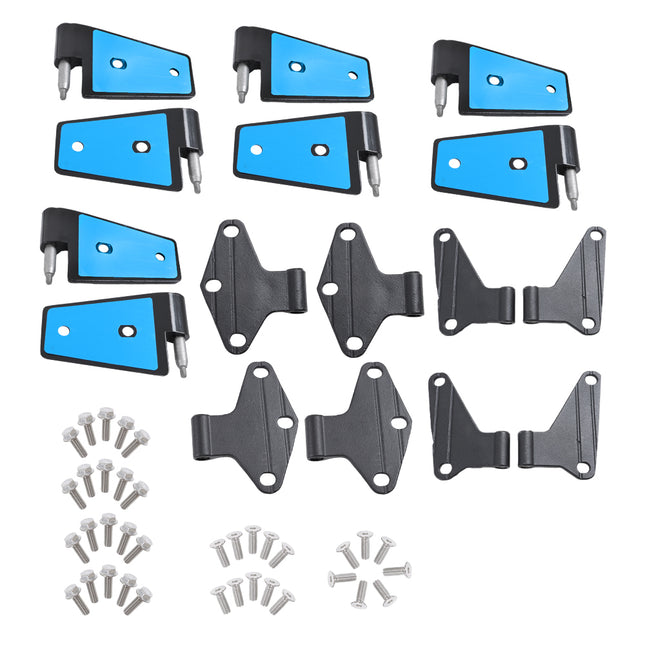 Findmall Door Hinge Set for 2007-2018 Jeep Wrangler JK, Black Powder-Coated Steel, 16-Piece