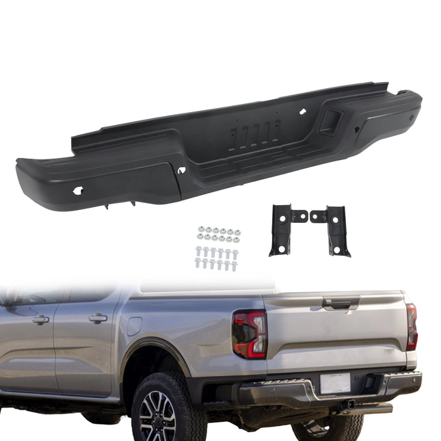 Findmall Black Rear Step Bumper for 2019-2023 Ford Ranger, FO1103227
