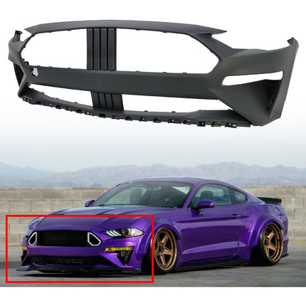 Findmall Primed Front Bumper Cover Replacement for 2018-2019 Ford Mustang, FO1000746