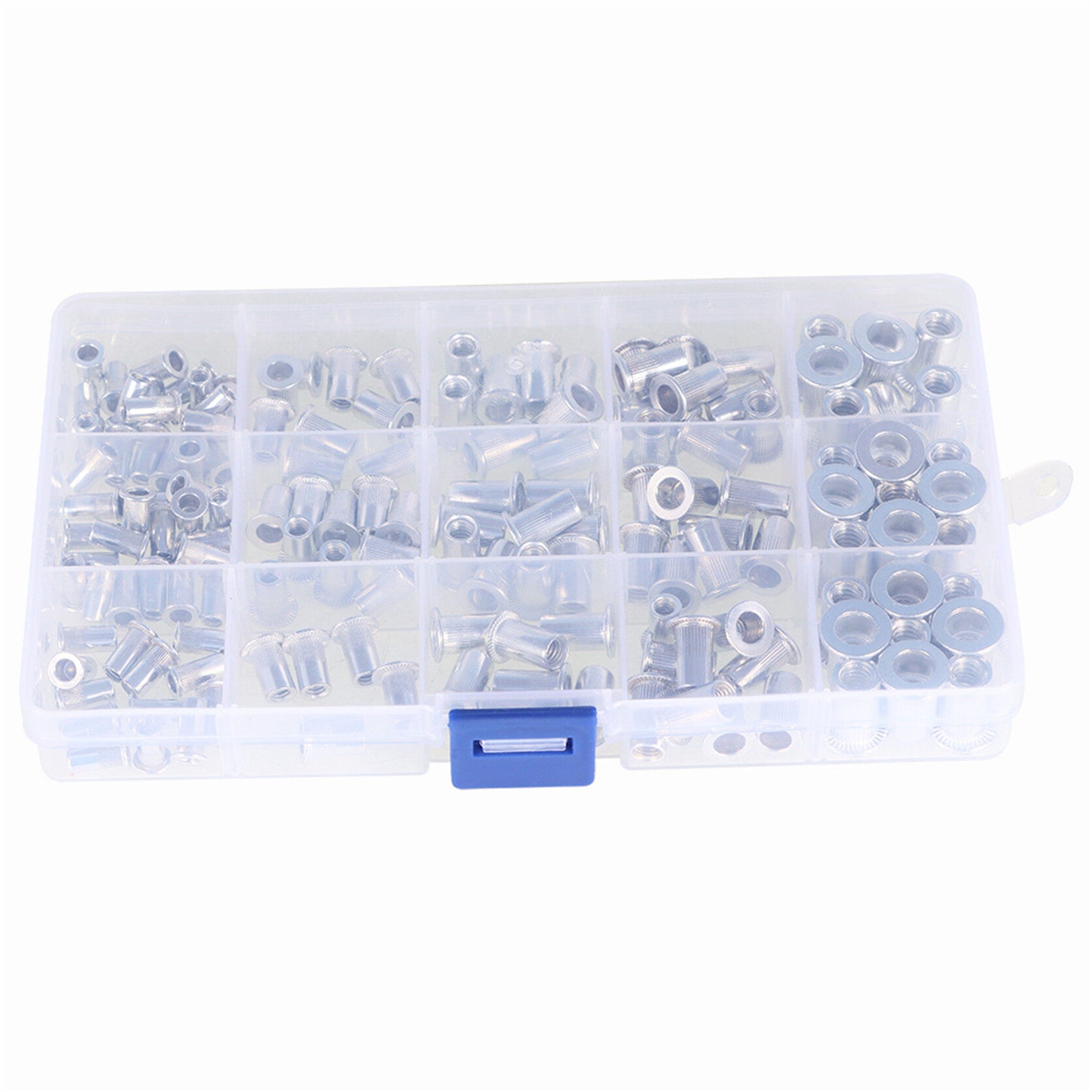 findmall 150Pcs Rivet Nuts Kit SAE (6-32, 8-32, 10-24, 10-32, 1/4-20) Aluminum Flat Head Threaded Rivet Nut Insert Nutsert Rivet Nuts Assortment Kit