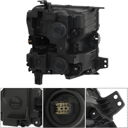 Findmall Headlight Assembly Replacement for Silverado 1500 Black Front LH