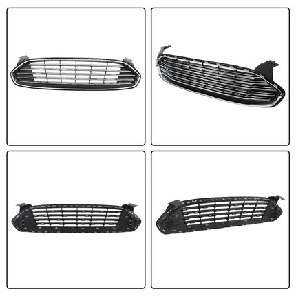 Findmall Unfinished Front Bumper Grille and Fog Light Cover Kit Replacement for Fusion 2013-2016 DS7Z17757EAPTM