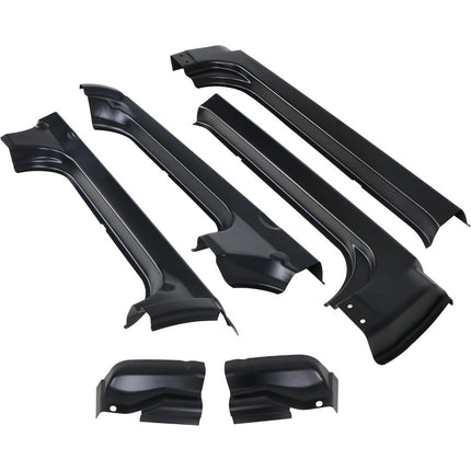 Findmall 6-Piece Rocker Panel and Cab Corner Kit for 2009-2014 Ford F-150 SuperCrew, Black