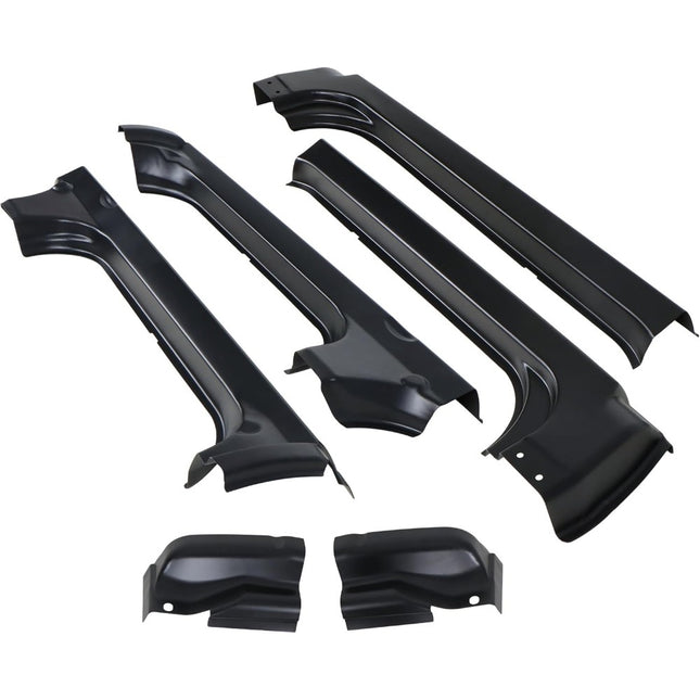 Findmall 6-Piece Rocker Panel and Cab Corner Kit for 2009-2014 Ford F-150 SuperCrew, Black