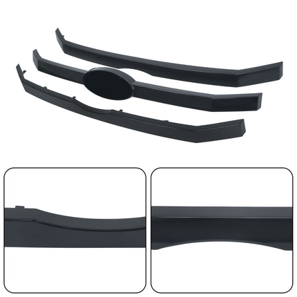 Findmall 3PCS Front Upper Grille Molding Trim Glossy Black Replacement for Flex 2009 2010 2011 2012