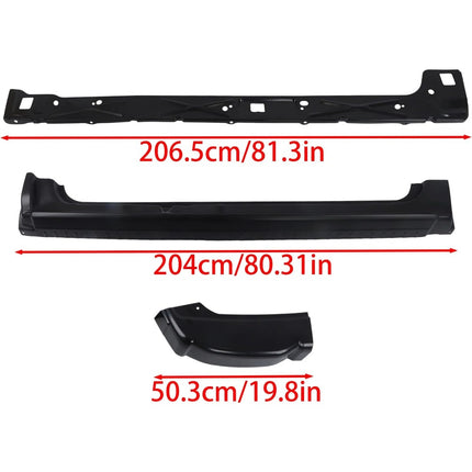 Findmall 6-Piece Inner Outer Rocker Panel and Cab Corner Kit for 1999-2007 Chevrolet Silverado GMC Sierra Extended Cab, Black