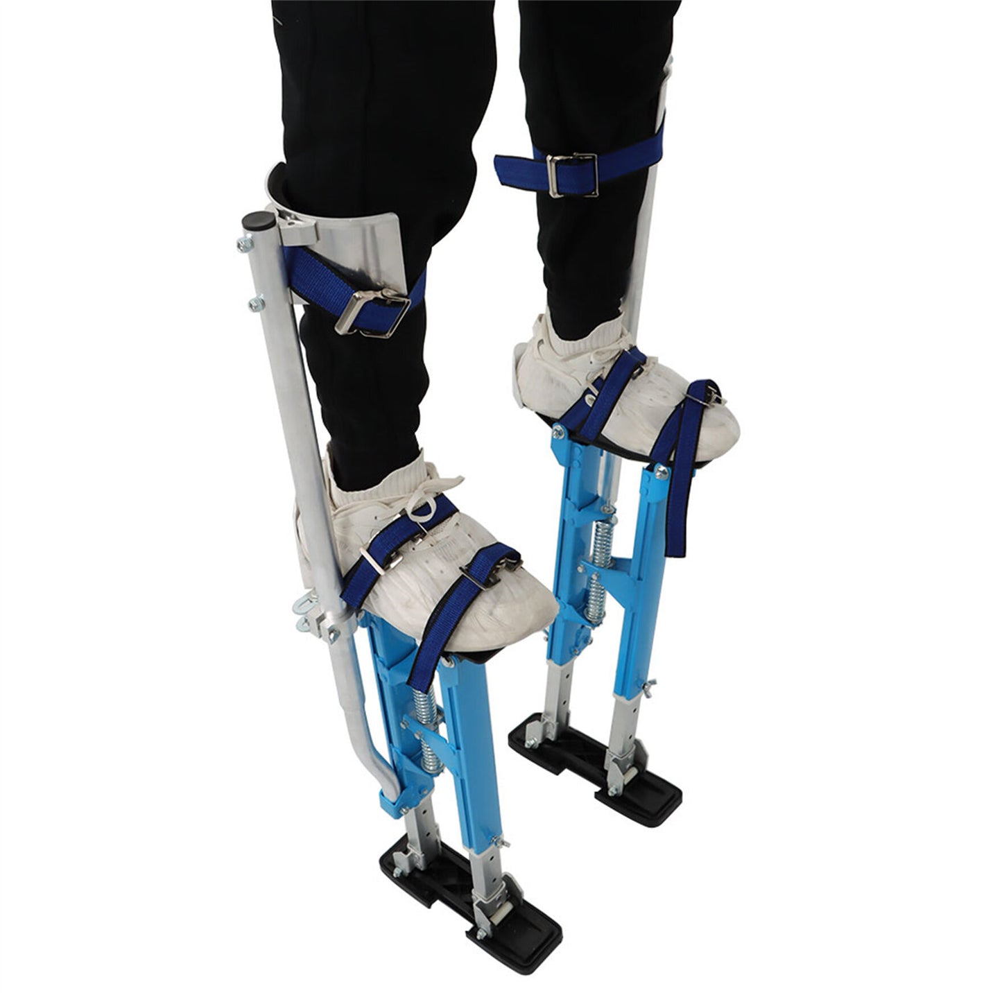 findmall 18-30 Inch Drywall Stilts Blue Adjustable Aluminum Stilt Tool Fit for Painting or Cleaning