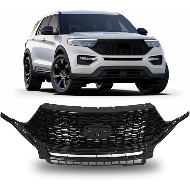 Findmall Glossy Black Honeycomb Front Upper Hood Grille Replacement for Explorer ST 2020-2022