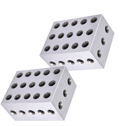 findmall 2-3-4 Blocks Matched Pair 23 Holes (2"x3"x4") 234 Accuracy Ground Machinist Set Up Blocks .0003" HRC 55-62