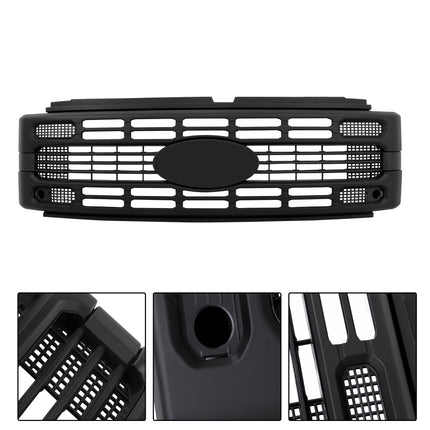 Findmall Front Grille Upper Texture Grey Black Replacement for F250 XL XLT 2023 2024