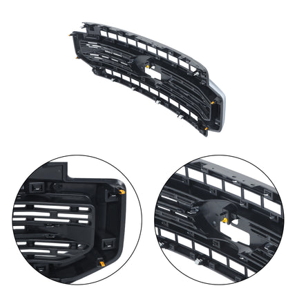 Findmall Chrome and Black Mesh Front Hood Grille Replacement for F-250 Super Duty 2020-2022