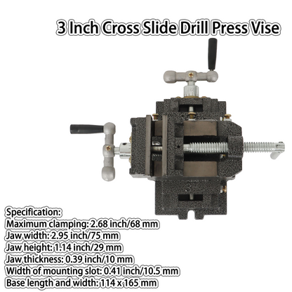 findmall 3 Inch Cross Slide Drill Press Vise 2 Way X-Y Heavy Duty Clamp Machine