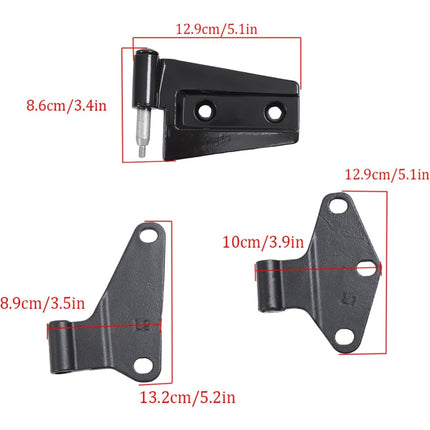 Findmall 16 PCS Door Hinges Set Black Steel Powder Coat Replacement for 2007-2018 Wrangler JK
