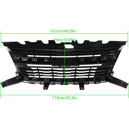 Findmall Black and Chrome Front Upper Bumper Grille Replacement for Colorado 2015-2020