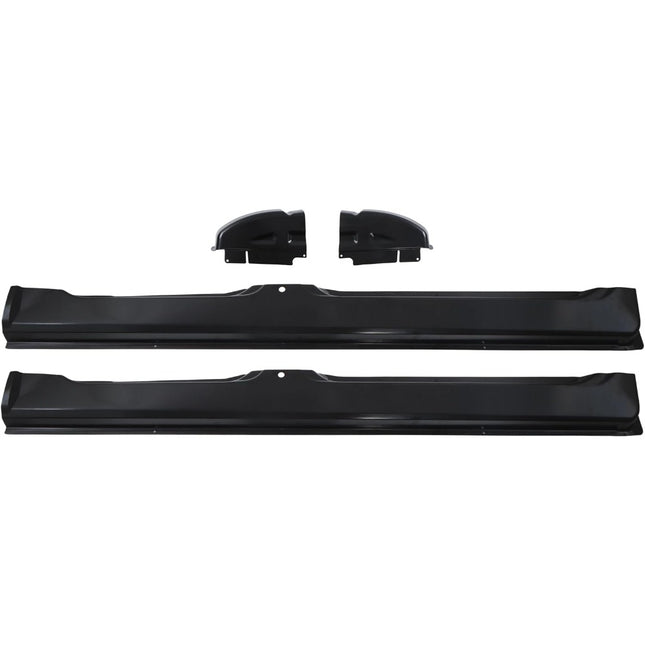 Findmall 4-Piece Rocker Panel and Cab Corner Kit for Dodge Ram 1500 2002-2008 and 2500 3500 2003-2008 Quad Cab, Black