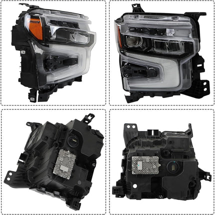 Findmall Passenger Side Headlights Assembly with DRL Replacement for Silverado 1500 ZR2 2022-2024 Housing Black Lamp RH 1PC 85594438