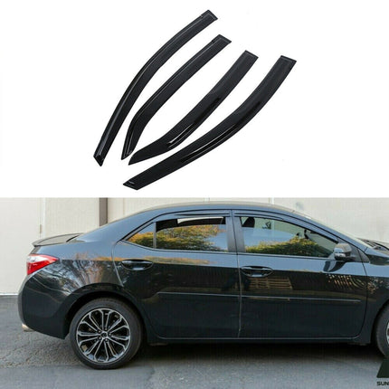 Findmall Smoke Tint Side Window Visor Vent Rain Guard Deflector Replacement for 2014-2017 Toyota Corolla