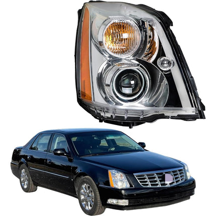 Findmall Passenger Side Headlights Assembly HID Replacement for DTS 2008-2011 Housing Chrome Lamp RH 1PC 20861481