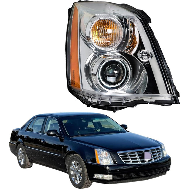 Findmall Passenger Side Headlights Assembly HID Replacement for DTS 2008-2011 Housing Chrome Lamp RH 1PC 20861481