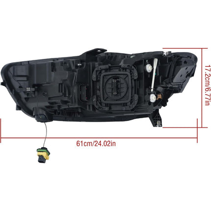 Findmall Passenger Side Headlights Assembly with DRL Replacement for A6 S6 2016-2018 Housing Black Lamp RH 1PC 4G0941774K