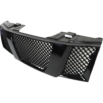 Findmall Front Mesh Grille Assembly for 2005-2008 Nissan Frontier D40, Gloss Black